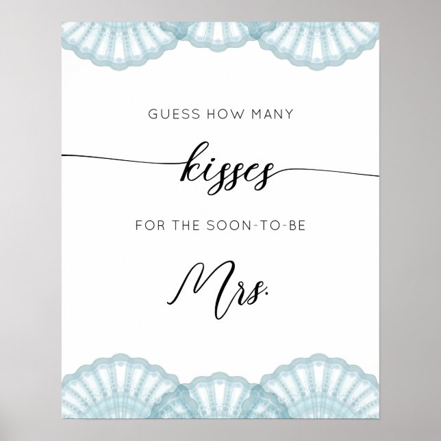 Poster Jogo de chá de noiva Blue Shell quantos beijos  (Frente)