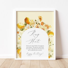 Poster Jogo de chá de panela de caça ao anel de limão flo