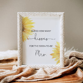 Poster Jogo de chá de panela girassol quantos beijos