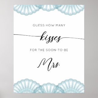 Poster Jogo de chá de panela quantos beijos Blue Shell 