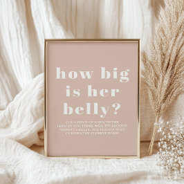 Poster Jogo de Chuv Babyshower Tipografia em Arenito Rosa