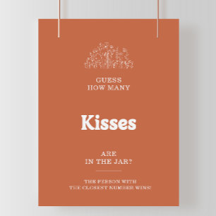 Poster Jogo de Chuva de Noiva White Guess Quantos Beijos 