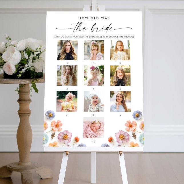 Poster Jogo de Chuve de Noiva de Flores Silvestres Boho R (Criador carregado)