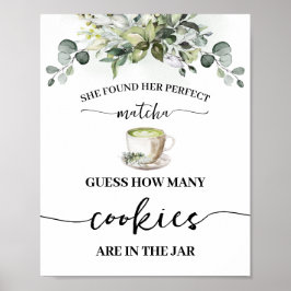 Poster Jogo de Chuveiro de Cookies de Matcha de Eucalipto