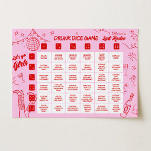 Poster Jogo de Dados de Bebida para Despedida de Solteira