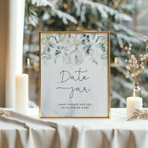Poster Jogo de data de eucalipto de inverno jar bridal