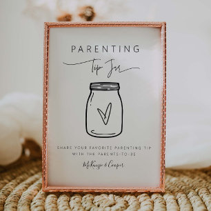 Poster Jogo de decoração do Chá de fraldas de Dicas de pa