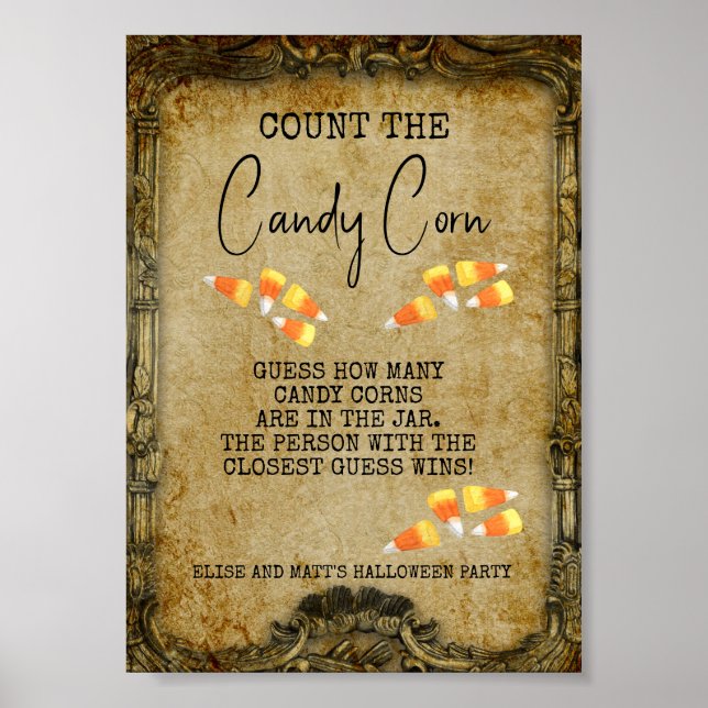 Poster Jogo de festa de Halloween Contar o milho doce  (Frente)