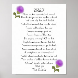 Póster Jogo de Fotos de Casamento Scottish Thistle I Spy