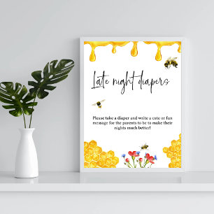 Poster Jogo de Fralda das Noites de Chá de fraldas Amarel