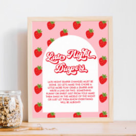 Poster Jogo de Fraldas Noturnas Atrasadas do Chá de frald