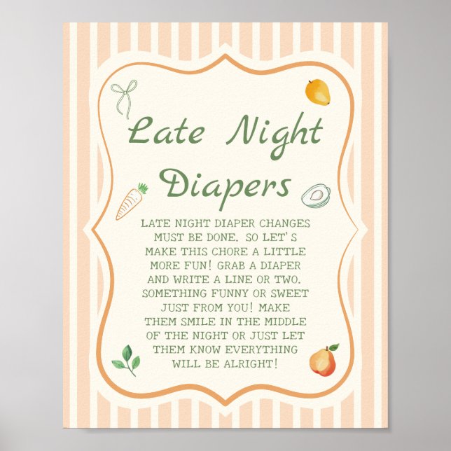 Poster Jogo de Fraldas Noturnas com Chá de fraldas de Mer (Frente)