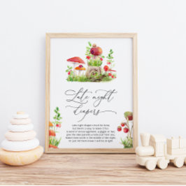 Poster Jogo de Fraldas Noturnas Tarde de Cogumelo Selvage