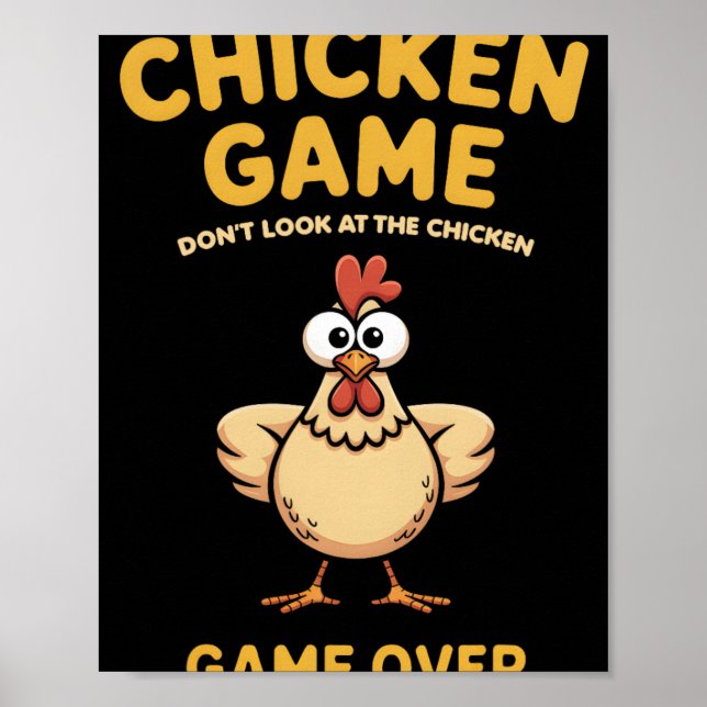 Poster Jogo de Frango Não Olhe para o Frango Gameover Pou (Frente)