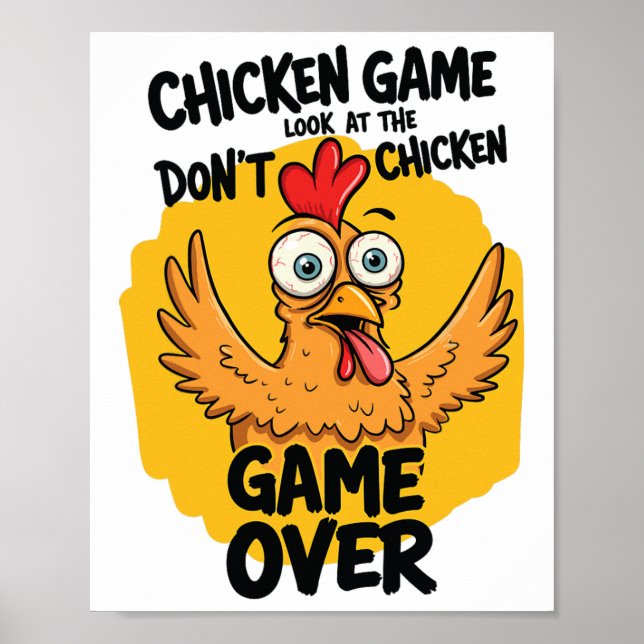 Poster Jogo de frango Não olhe para o Meme de frango engr (Frente)