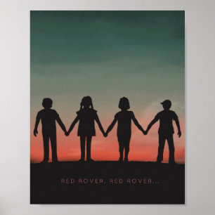Poster Jogo de infância nostálgica do RED ROVER no pôr do
