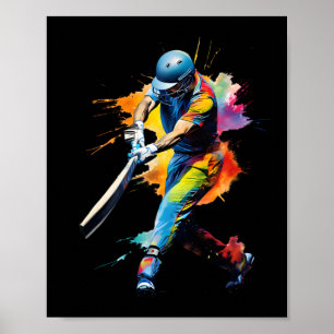 Poster Jogo de jogador de críquete