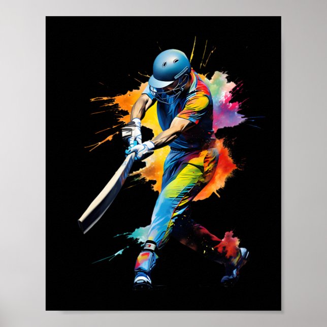 Poster Jogo de jogador de críquete  (Frente)