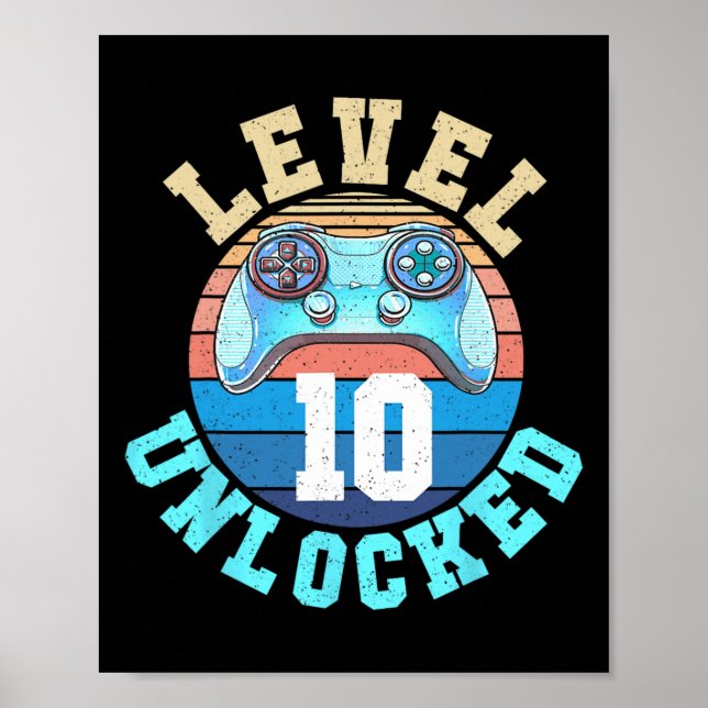 Poster Jogo de Jovens Jogadores Nível 10 Desbloqueados Jo (Frente)