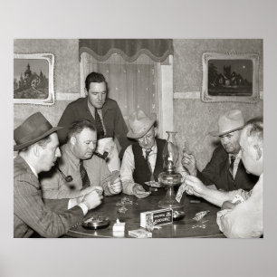 Póster Jogo de Pôquer, 1939. Foto Antiga