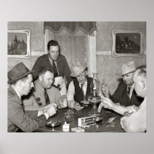 Póster Jogo de pôquer, 1939. Vintage Photo