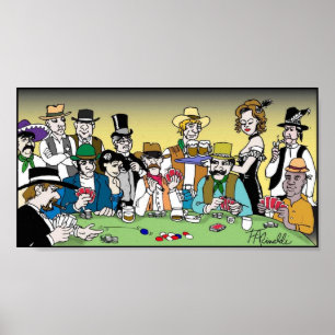 Póster Jogo de póquer ocidental selvagem
