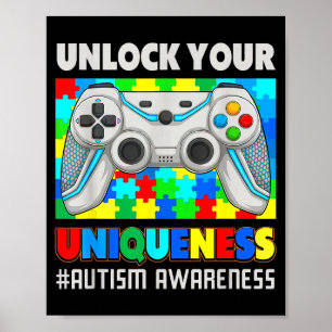 Poster Jogo de puzzle de videogame fofo para conscientiza