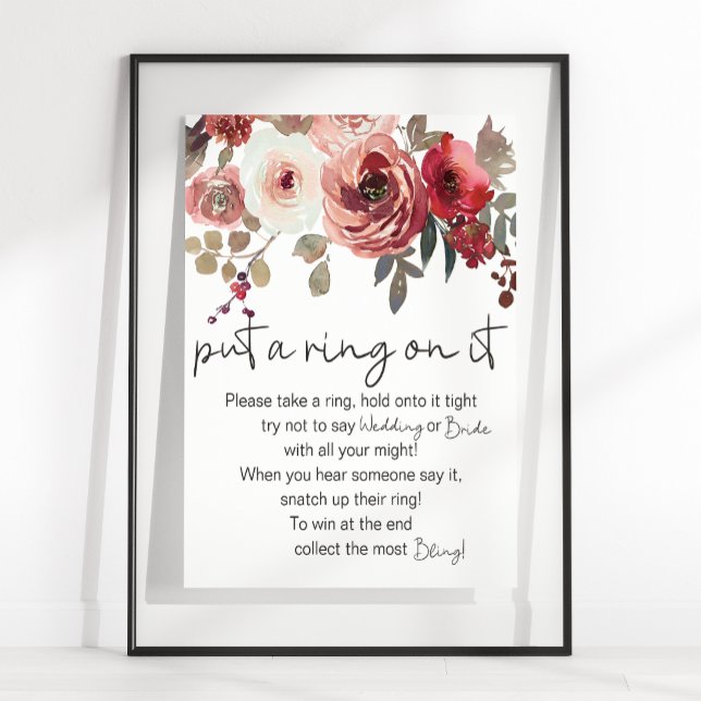 Poster Jogo de Rosas Florais Vermelhas e Rosadas Put A Ri (Criador carregado)