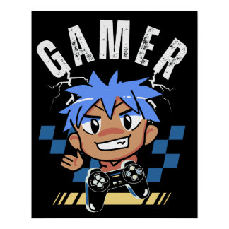 Póster jogo de vídeo com controlador de gamer retrô