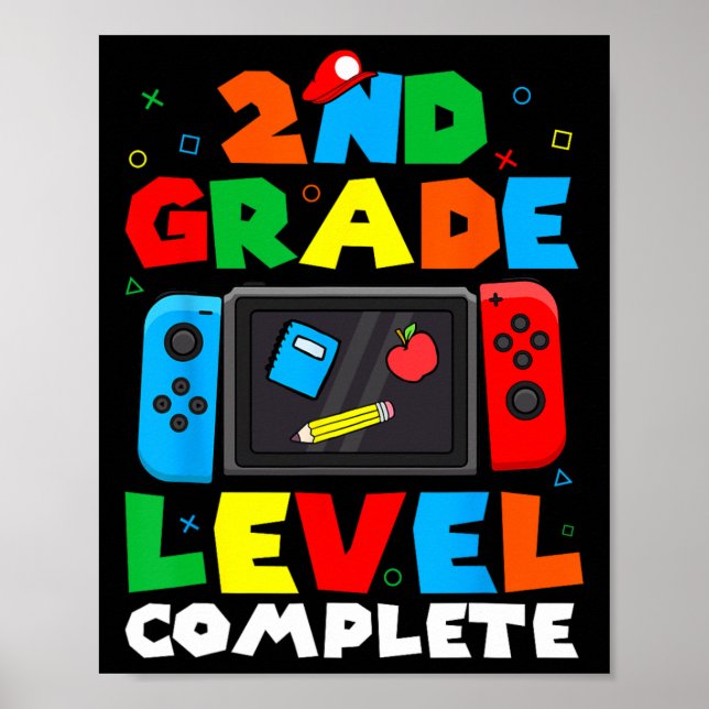 Poster Jogo de Vídeo Concluído no Nível de Grau no Último (Frente)