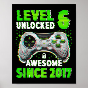 Poster Jogo De Vídeo Desbloqueado De Nível 6 Anos, 6 Bi