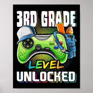Poster Jogo De Vídeo Desbloqueado Do 3º Nível De Volta À