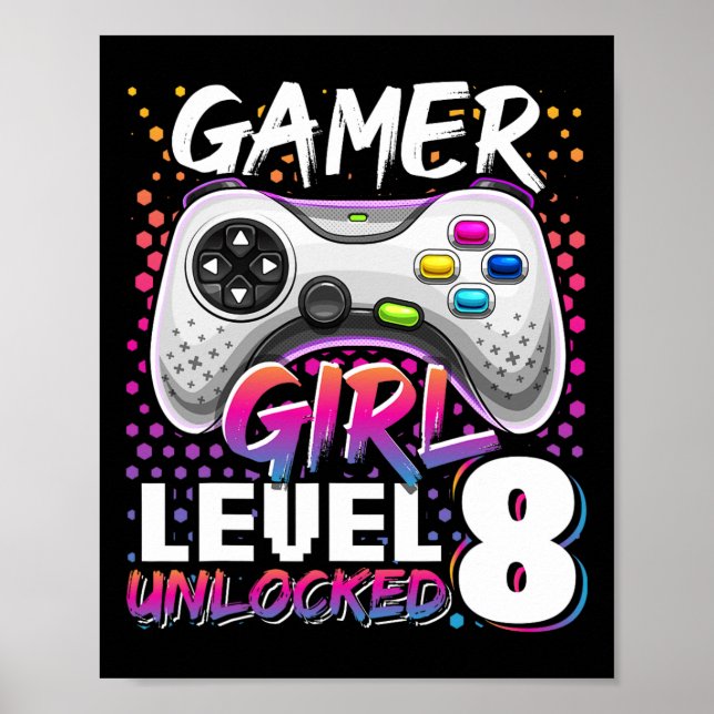 Poster Jogo de vídeo desbloqueado Nível 8 - 8º aniversári (Frente)