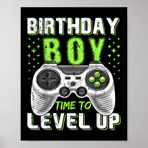 Poster Jogo de Vídeo do Birthday Boy Level Up