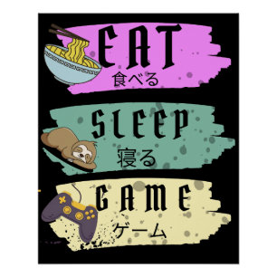 Póster jogo de vídeo do game come sleep