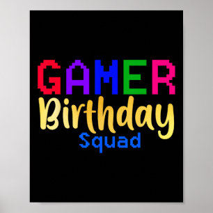 Poster Jogo de Vídeo Feliz B-day do Quadrado do Jogador d