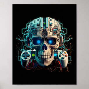 Poster Jogo de Vídeo Jogador Criatura Amorfa Caveira Jogo