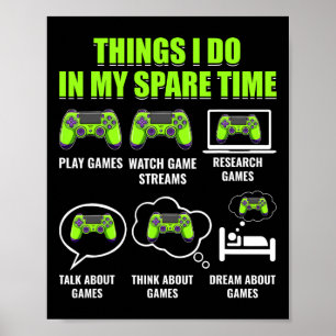 Poster Jogo De Vídeo Jogador De Jogos Coisas Engraçadas Q