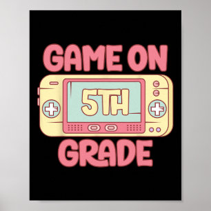 Poster Jogo De Vídeo Legal Da 5 Grau De Volta Às Crianças