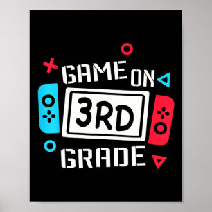 Poster Jogo De Vídeo Na Equipe De Crianças Legal Do 3º An
