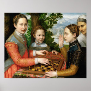 Póster Jogo de xadrez por Sofonisba Anguissola - cerca de