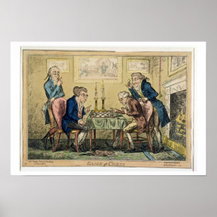 Poster Jogo de xadrez, publicado por H. Humphrey, Londres