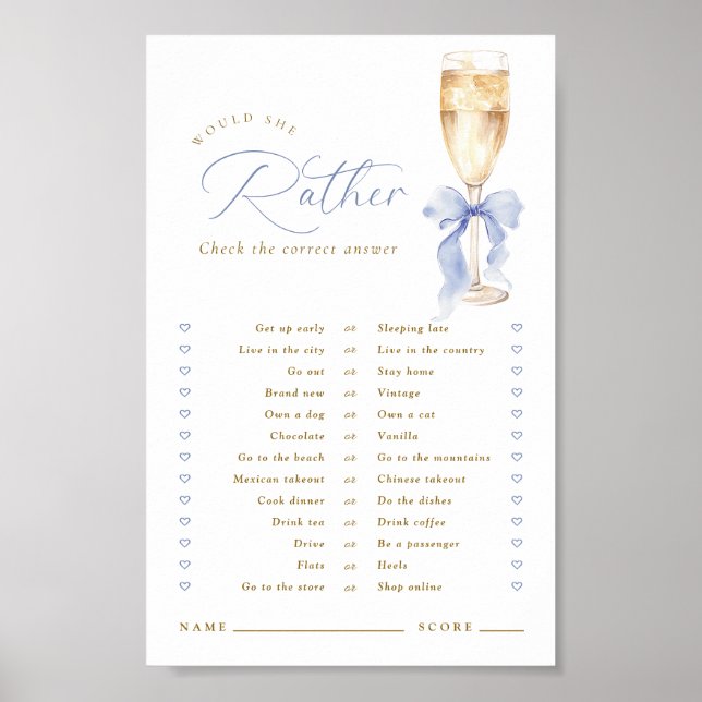 Poster Jogo Digital 'Ela Deveria Preferir' com Arco Azul  (Frente)