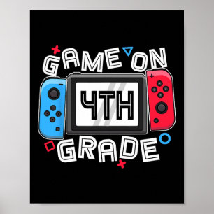 Poster Jogo Divertido Gamer Byck To School Para Crianças 