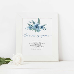 Poster Jogo do Anel Algo Chá de panela Azul