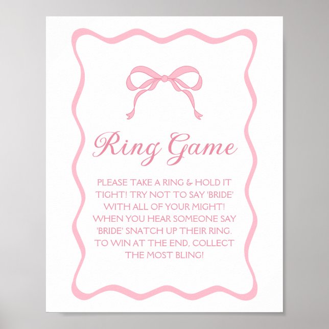 Poster Jogo do Anel do Chá de panela do Casando rosa (Frente)