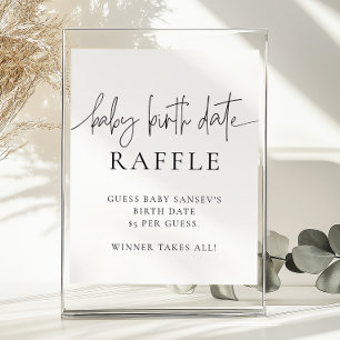 Poster Jogo do Chá de fraldas Raffle da Fralda Whimsical
