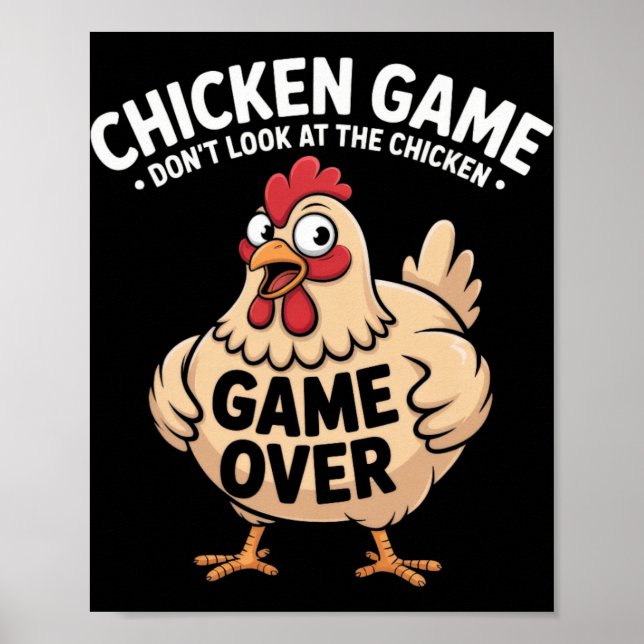 Poster Jogo do Frango Não Olhe para o Frango Frango Engra (Frente)
