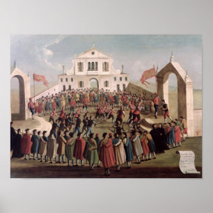 Póster Jogo do futebol em Sant'Alvise, Veneza
