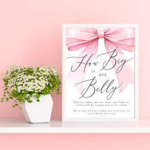 Poster Jogo do Tamanho da Barriga Coquete Rosa